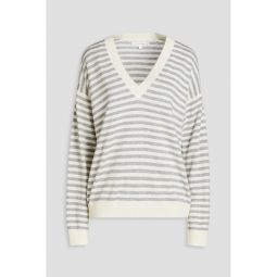 Striped wool and cashmere-blend sweater