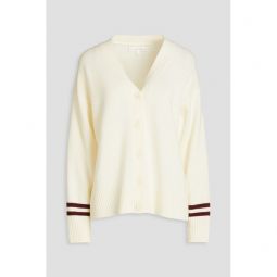 Varsity wool and cashmere-blend cardigan