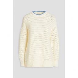 Crocheted wool and cashmere-blend sweater