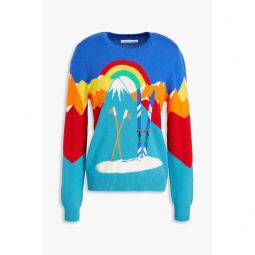 Intarsia wool and cashmere-blend sweater