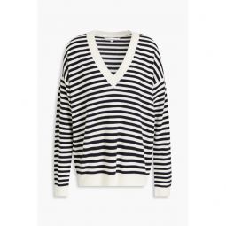 Striped wool and cashmere-blend sweater