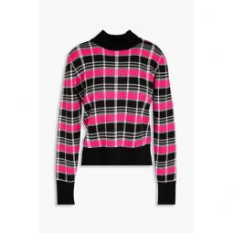 Checked wool turtleneck sweater