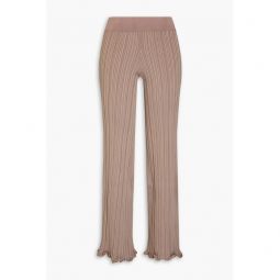 Ribbed-knit straight-leg pants