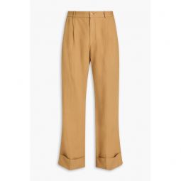 Cotton and linen-blend twill pants