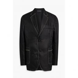 Topstitched twill blazer