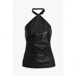 Leather halterneck top