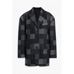 Oversized patchwork tweed blazer