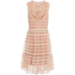 Crochet and point desprit mini dress