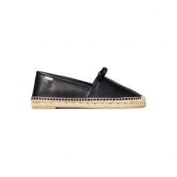 Bow-detailed leather espadrilles