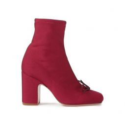 Bow-detailed stretch-jersey sock boots