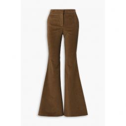 Cotton-blend corduroy flared leg pants