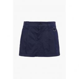 Skirt-effect cotton-blend twill shorts