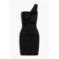 Mila one-shoulder cutout stretch-jersey mini dress