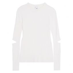 Cutout ribbed merino wool sweater
