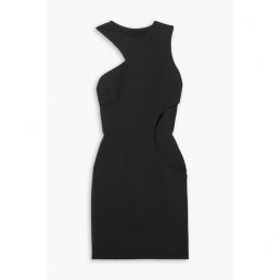 Paisley layered cutout stretch-jersey mini dress