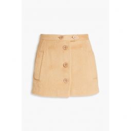 Skirt-effect brushed-felt shorts