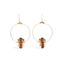 Gold-tone stone earrings