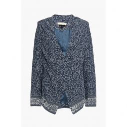 Printed crepe jacket