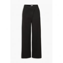 Wrap-effect jersey wide-leg pants