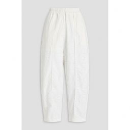 Lya broderie anglaise cotton-blend wide-leg pants