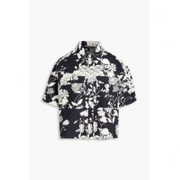 Floral-print cotton shirt
