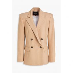 Double-breasted pinstriped wool-blend twill blazer