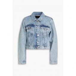 Crystal-embellished denim jacket