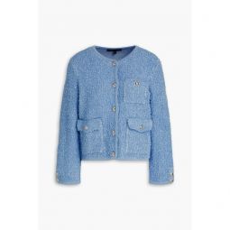 Sequin-embellished cotton-blend tweed cardigan