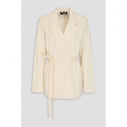 Mayet double-breasted textured silk-blend twill blazer