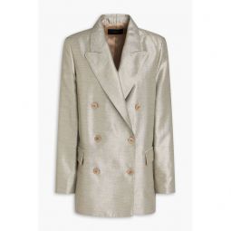 Chapone double-breasted metallic shantung blazer