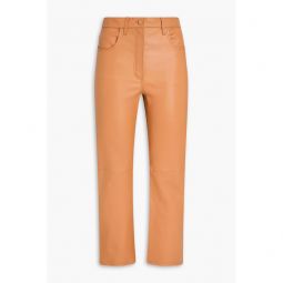 Duke cropped leather straight-leg pants