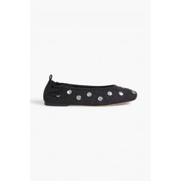 ID studded denim ballet flats