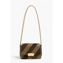 ID quilted leather and suede shoulder bag