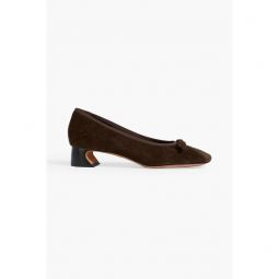 ID bow-detailed suede pumps